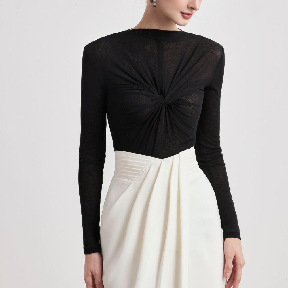 Serene Bodycon Boat Neck Elastane Top - MEAN BLVD