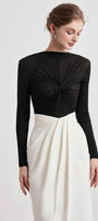 Serene Bodycon Boat Neck Elastane Top - MEAN BLVD