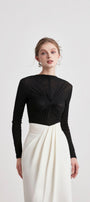 Serene Bodycon Boat Neck Elastane Top - MEAN BLVD