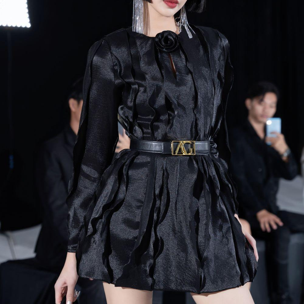 Seto Straight Long Sleeved Silk Mini Dress - MEAN BLVD