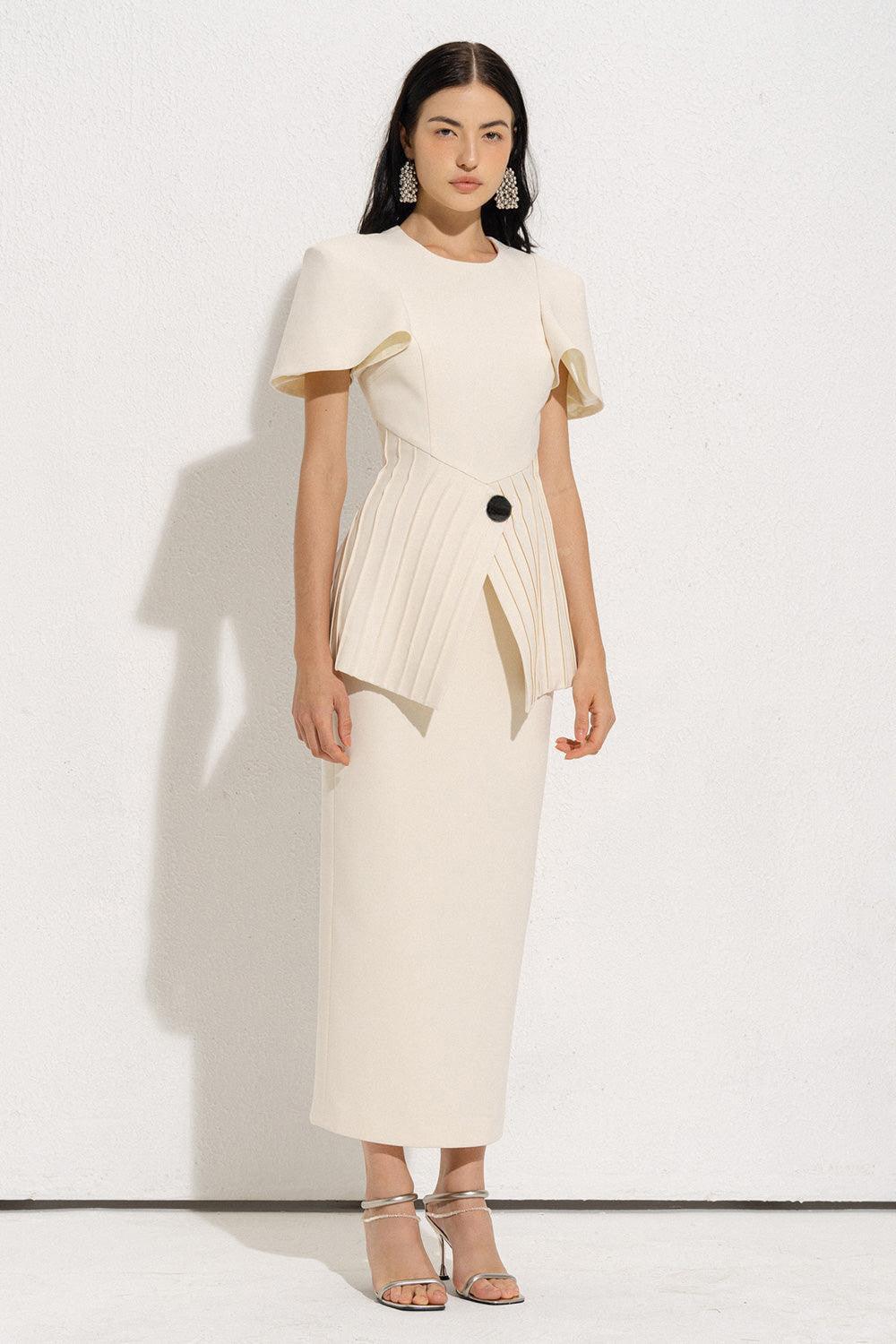 Shay Slit	Puffy Sleeved Surah Silk Top