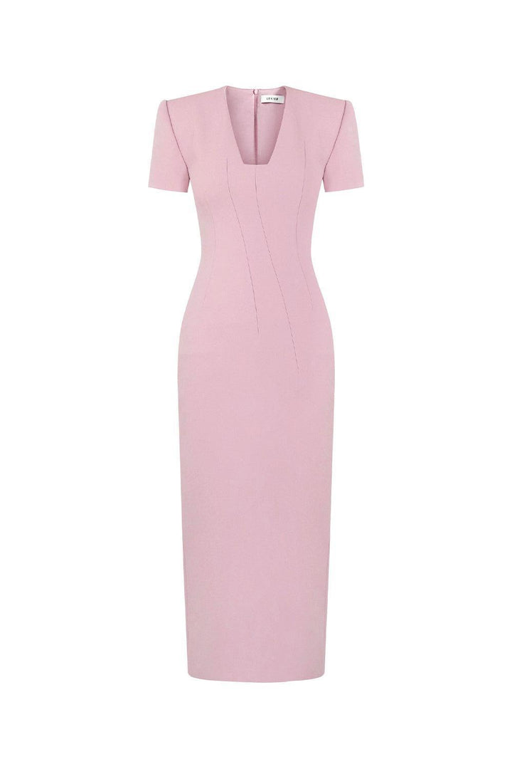 Sheffield Sheath Short Sleeved Crepe Midi Dress - MEAN BLVD