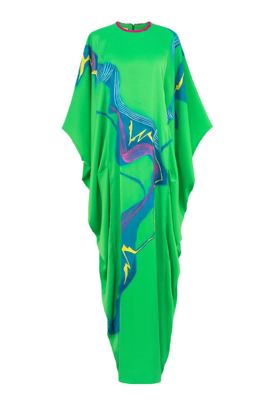 Silas Straight Round Neck Satin Crepe Floor Length Dress - MEAN BLVD