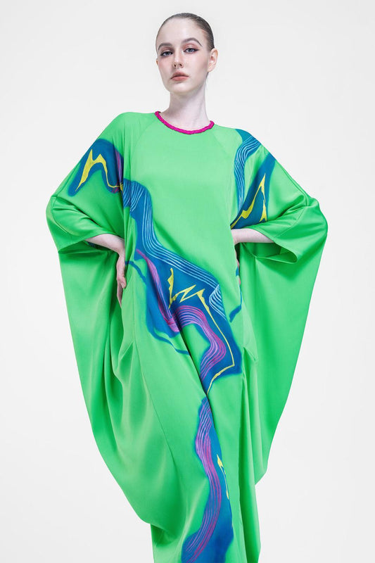 Silas Straight Round Neck Satin Crepe Floor Length Dress - MEAN BLVD