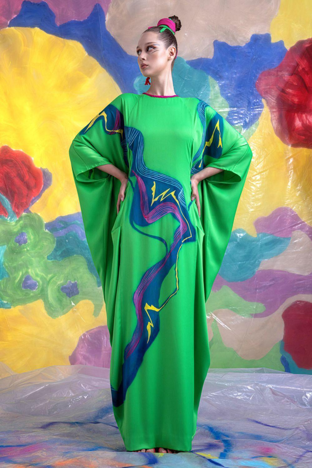 satin straight dress Women's Silas Straight Round Neck Satin Crepe Floor Length Dress XS/S/M/L/XL/Customize Green MEAN BLVD Green / S