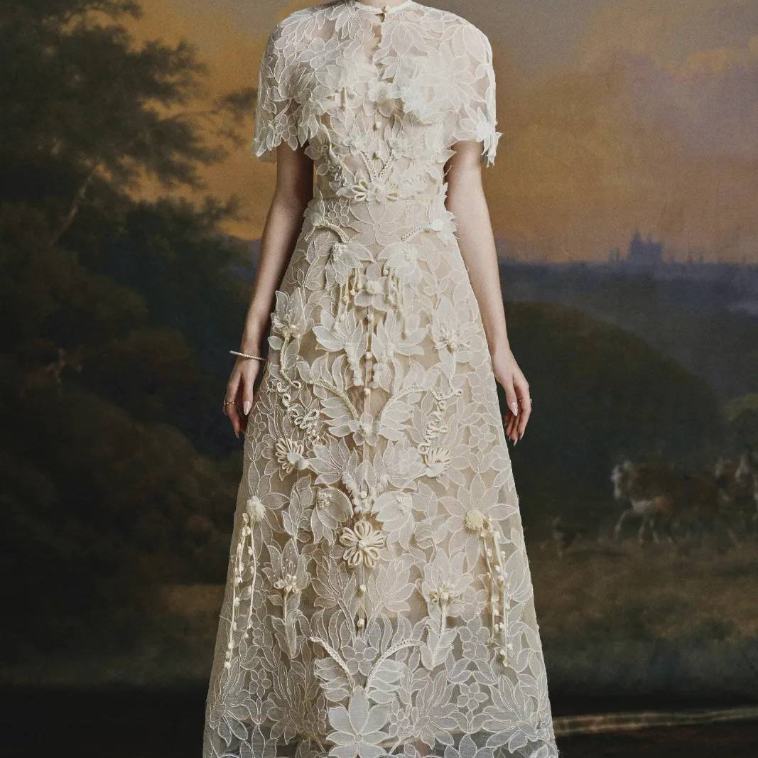 Sisley Floral Applique Midi Dress - MEAN BLVD
