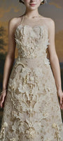 Sisley Floral Applique Midi Dress - MEAN BLVD