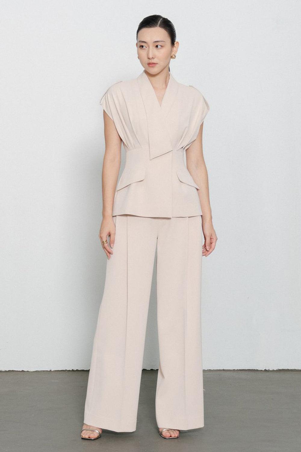 Sloane Straight Wide Leg Crepe Floor Length Pants - MEAN BLVD