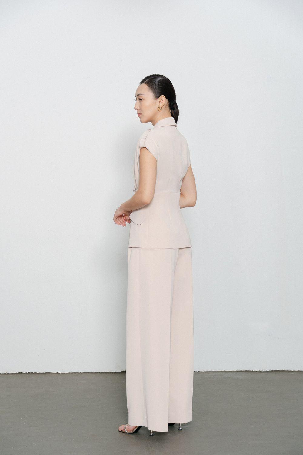 Sloane Straight Wide Leg Crepe Floor Length Pants - MEAN BLVD