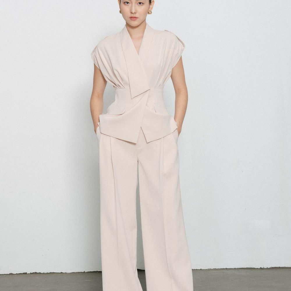 Sloane Straight Wide Leg Crepe Floor Length Pants - MEAN BLVD