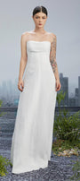Snow Crash Strapless Semi-Heart Neck Silk Polyester Floor Length Dress - MEAN BLVD