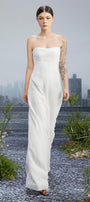 Snow Crash Strapless Semi-Heart Neck Silk Polyester Floor Length Dress - MEAN BLVD
