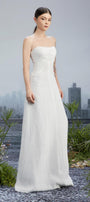 Snow Crash Strapless Semi-Heart Neck Silk Polyester Floor Length Dress - MEAN BLVD