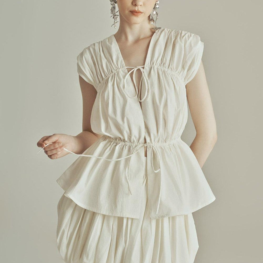 Snowdrop Bubble Gathered Organic Cotton Mini Skirt - MEAN BLVD