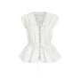 Snowdrop Peplum Gathered Organic Cotton Top - MEAN BLVD