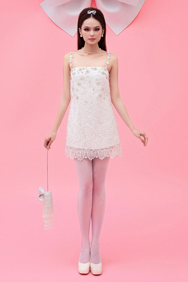 Sofia Straight Camisole Lace Mini Dress - MEAN BLVD