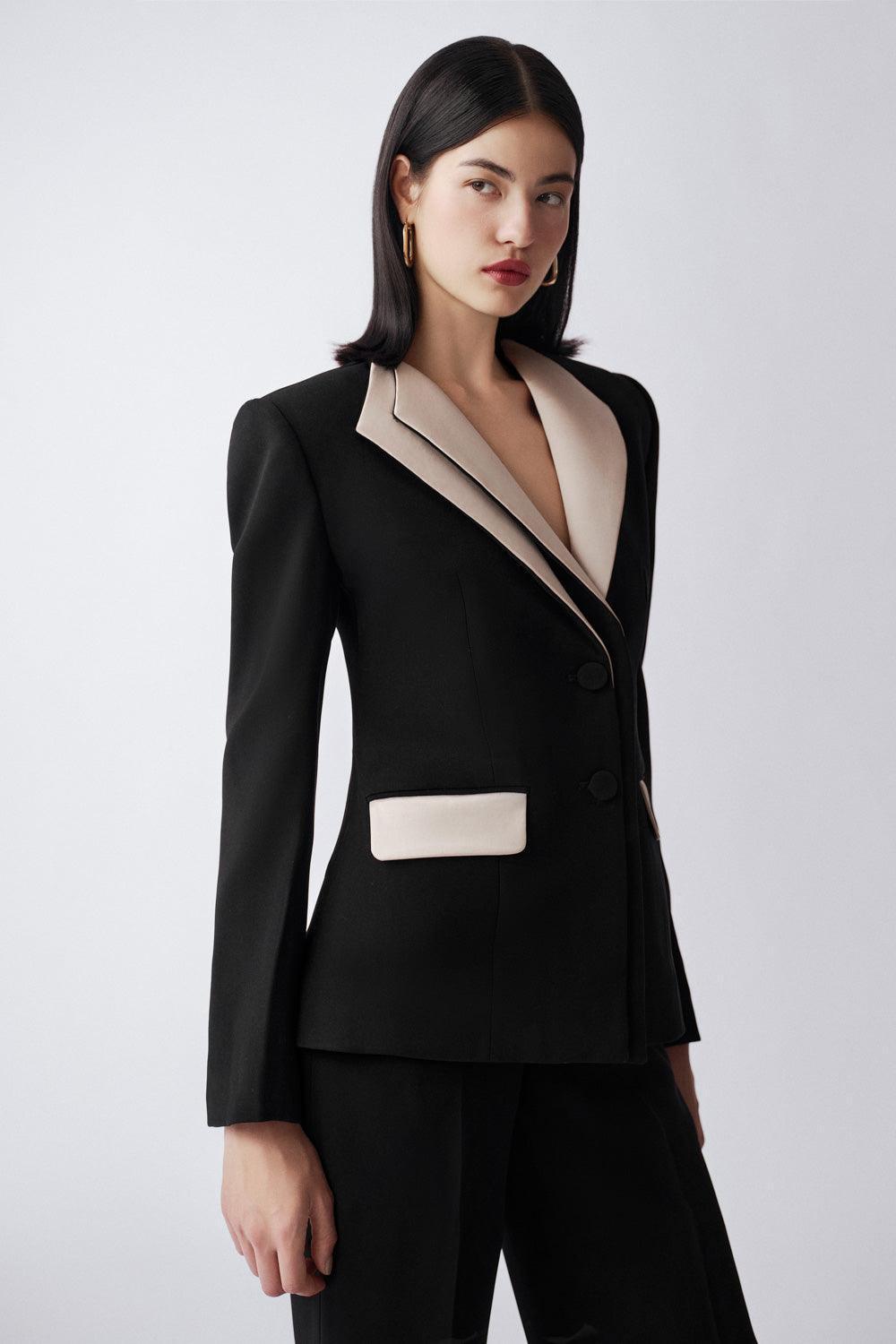 Sol A-line Long Sleeved Poly Silk Blazer - MEAN BLVD