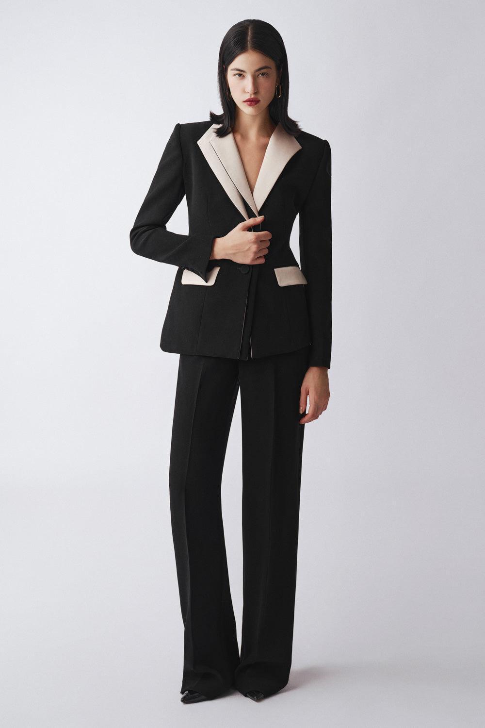 Sol A-line Long Sleeved Poly Silk Blazer - MEAN BLVD
