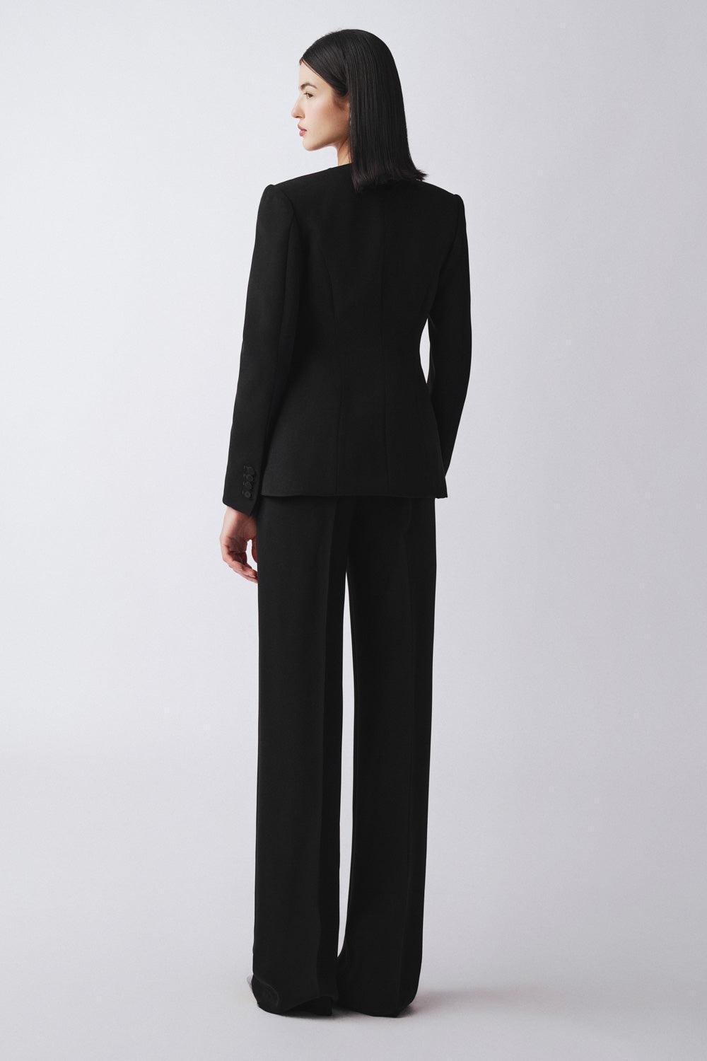 Sol A-line Long Sleeved Poly Silk Blazer - MEAN BLVD
