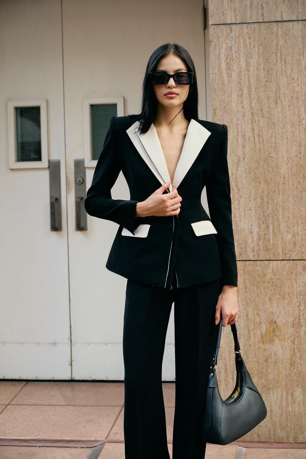 Sol A-line Long Sleeved Poly Silk Blazer - MEAN BLVD