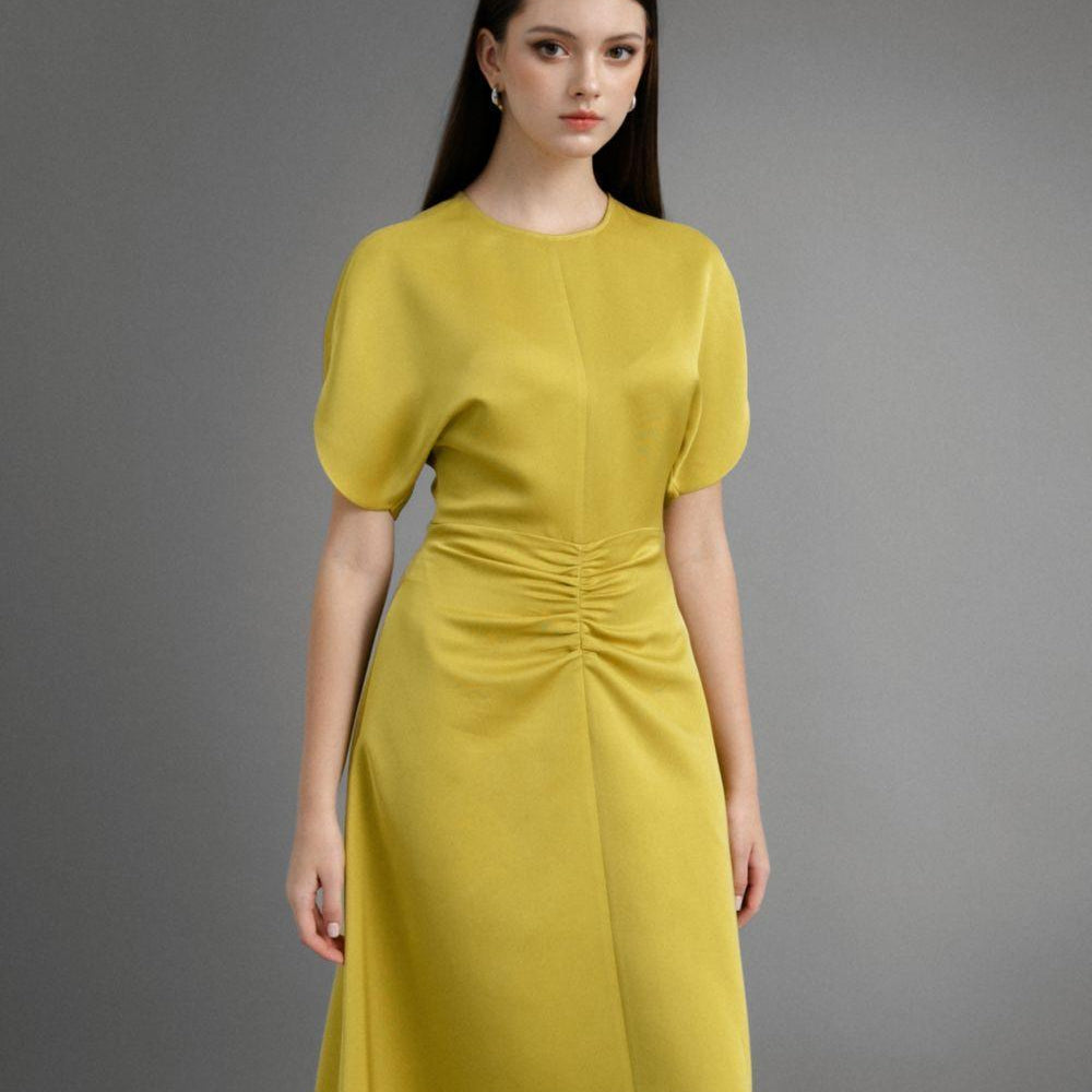 Sola A-line Round Neck Modal Midi Dress - MEAN BLVD