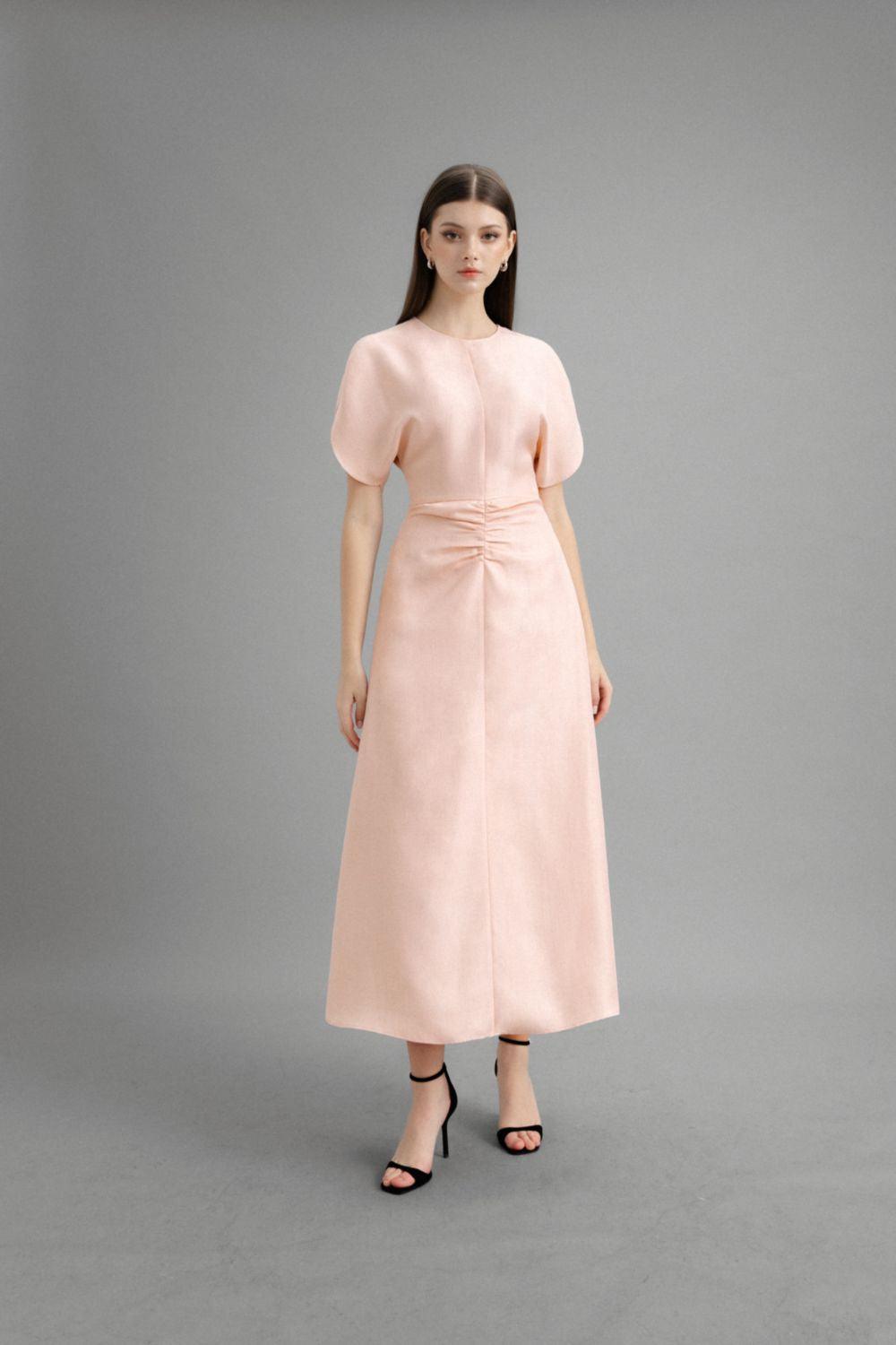 Sola A-line Round Neck Modal Midi Dress - MEAN BLVD