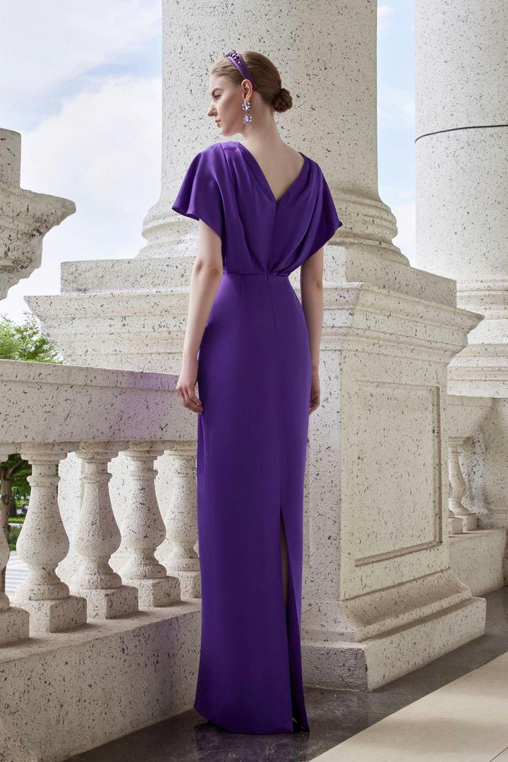 Solace Pegged V-Neck Silk Floor Length Dress - MEAN BLVD
