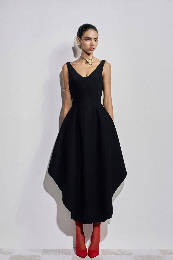 Solange Asymmetric Sleeveless Polyester Ankle Length Dress - MEAN BLVD