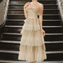 Solara Layered Off-Shoulder Tulle Ankle Length Dress - MEAN BLVD