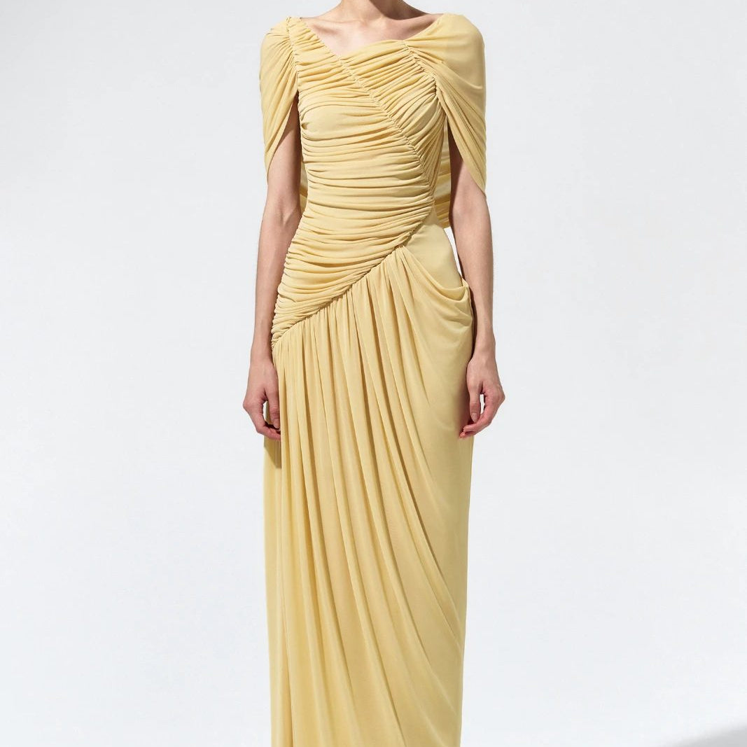 Solea Ruched Draping Maxi Dress - MEAN BLVD