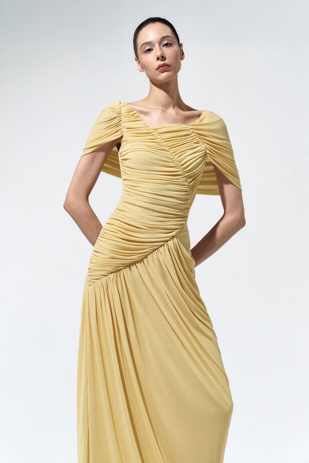 Solea Ruched Draping Maxi Dress - MEAN BLVD