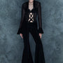 Soleila Fit and Flare High Waist Crepe Floor Length Pants - MEAN BLVD