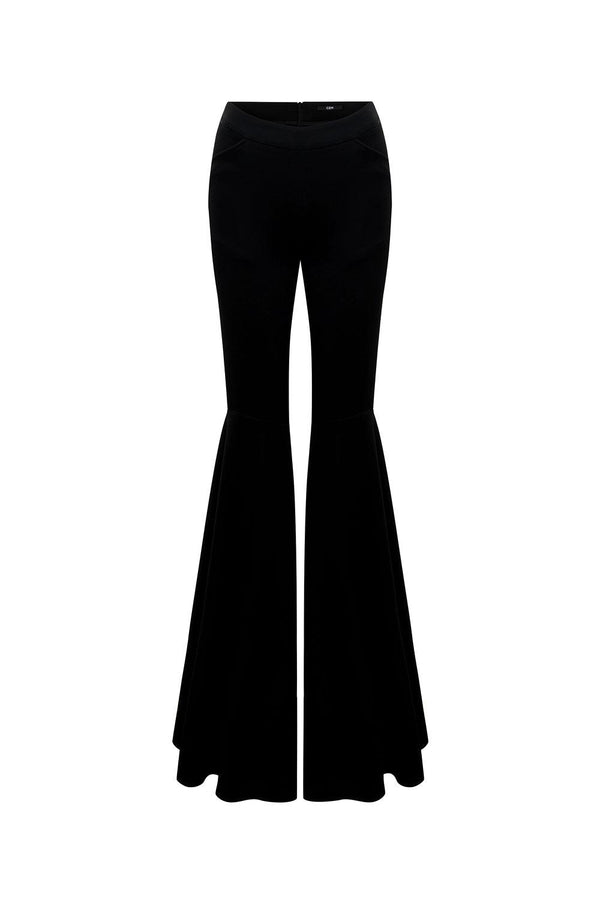 Soleila Fit and Flare High Waist Crepe Floor Length Pants - MEAN BLVD