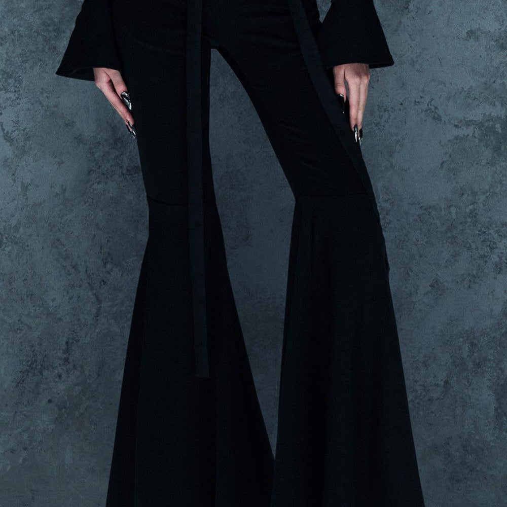 Soleila Fit and Flare High Waist Crepe Floor Length Pants - MEAN BLVD