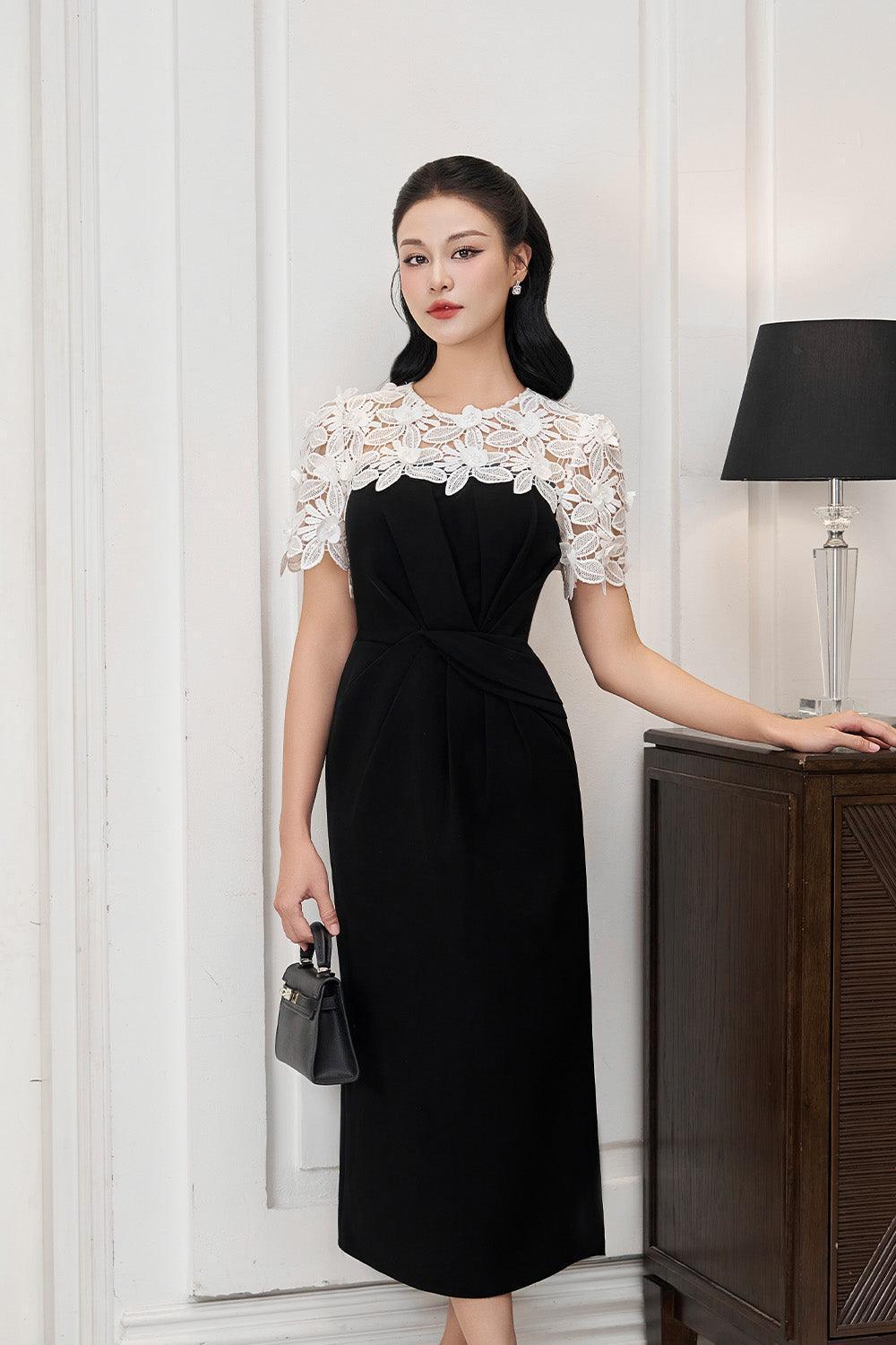 xxl midi dress Women's Solstice Sheath Draped Polyester Midi Dress S/M/L/XL/XXL Black MEAN  BLVD