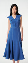 Sona A-line Sleeveless Wool Cotton Midi Dress - MEAN BLVD