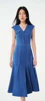 Sona A-line Sleeveless Wool Cotton Midi Dress - MEAN BLVD
