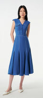 Sona A-line Sleeveless Wool Cotton Midi Dress - MEAN BLVD