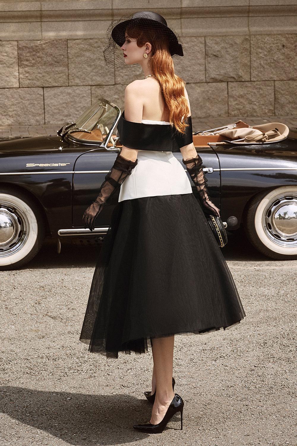 Sophia A-line Flared Tulle Midi Skirt - MEAN BLVD