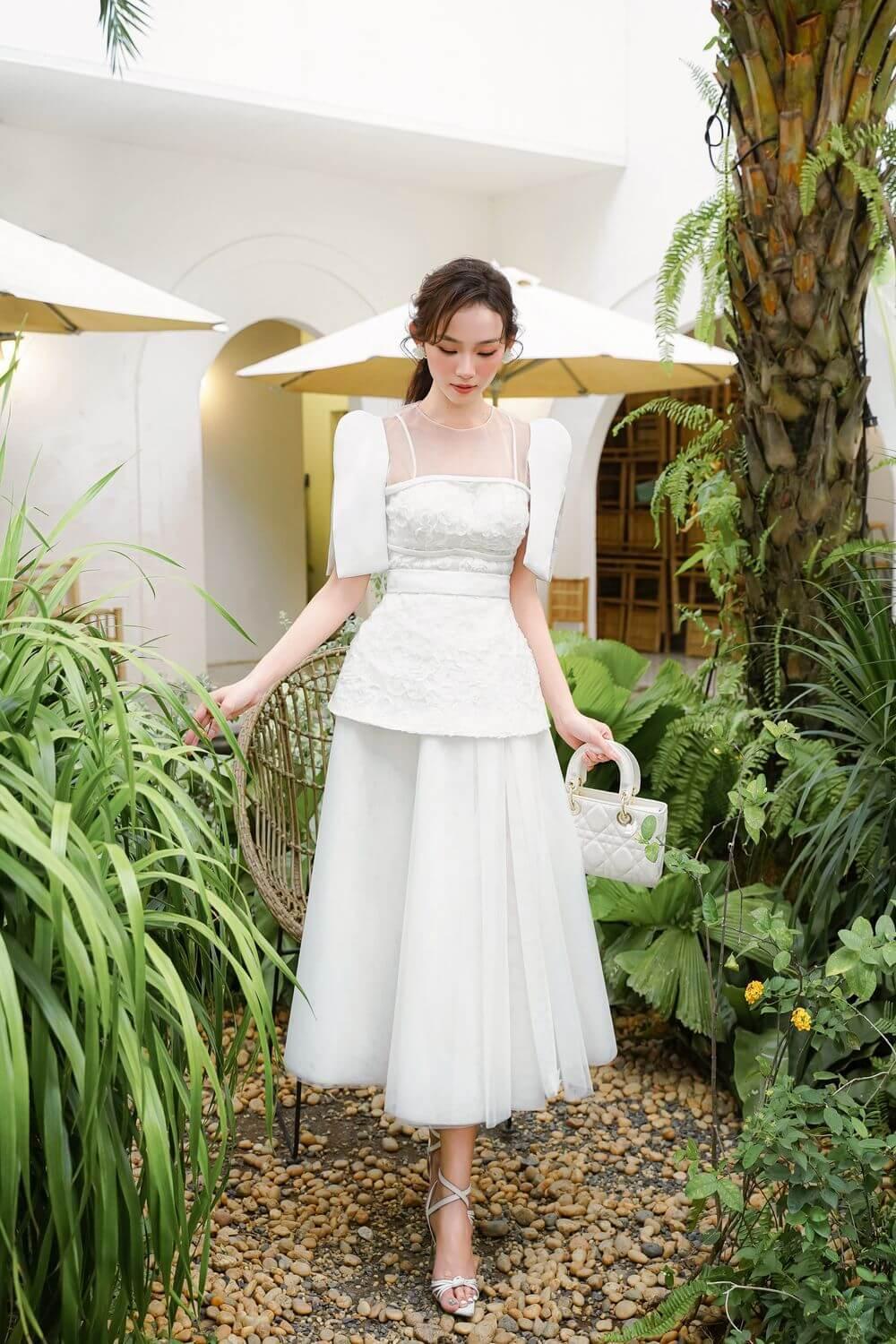 Sophia A-line Flared Tulle Midi Skirt - MEAN BLVD