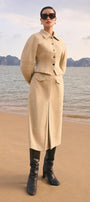 Sophia Fit and Flare Bouffant Sleeved Wool Blend Jacket - MEAN BLVD
