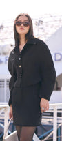 Sophia Fit and Flare Bouffant Sleeved Wool Blend Jacket - MEAN BLVD