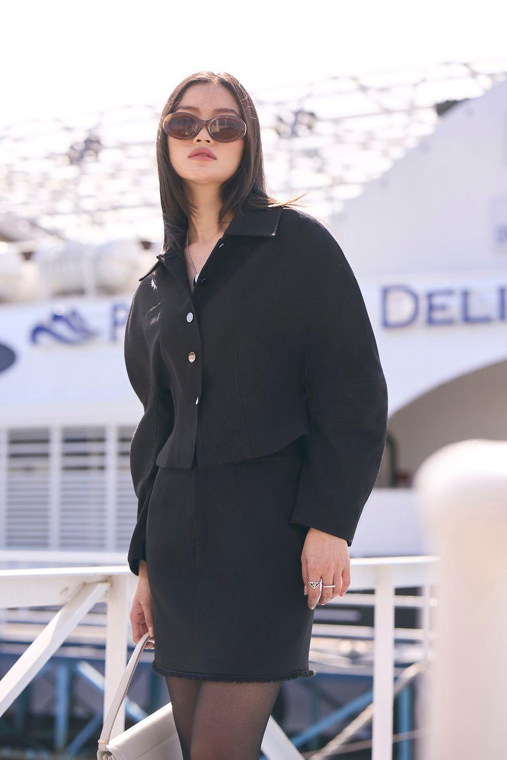 Sophia Fit and Flare Bouffant Sleeved Wool Blend Jacket - MEAN BLVD