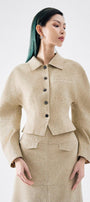 Sophia Fit and Flare Bouffant Sleeved Wool Blend Jacket - MEAN BLVD
