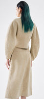 Sophia Fit and Flare Bouffant Sleeved Wool Blend Jacket - MEAN BLVD