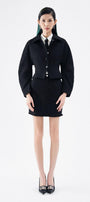 Sophia Fit and Flare Bouffant Sleeved Wool Blend Jacket - MEAN BLVD