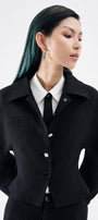 Sophia Fit and Flare Bouffant Sleeved Wool Blend Jacket - MEAN BLVD