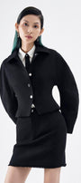 Sophia Fit and Flare Bouffant Sleeved Wool Blend Jacket - MEAN BLVD