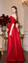 Sophia Peplum Off-Shoulder Taffeta Floor Length Dress - MEAN BLVD