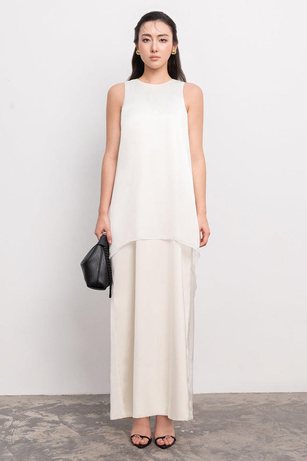 Ruby Straight Sleeveless Silk Chiffon Ankle Length Dress - MEAN BLVD